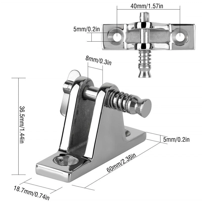 Alastin Marine Stainless Steel Concave Base Deck Hinge