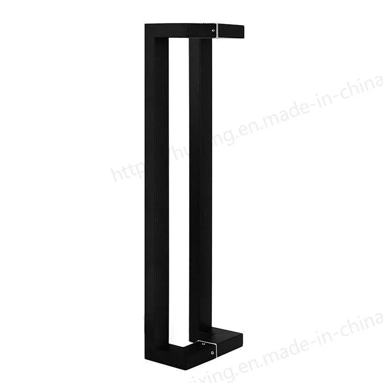 SS304 Black Double Sided Four Bend Offset Glass Door Pull Handles Stainless Steel Main Door Offset Square Pull Handle