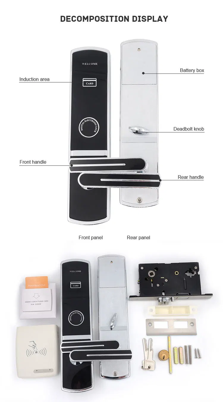 E719 Best Selling Turning Round Handle Hotel Room Smart Door Lock