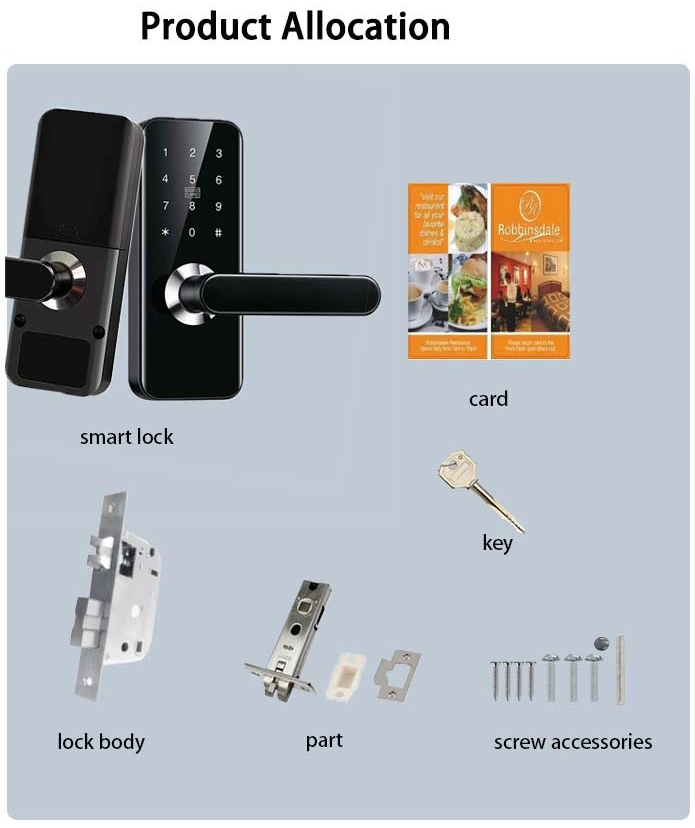 China Factory Password Card WiFi Door Handle Fingerprint Smart Lock