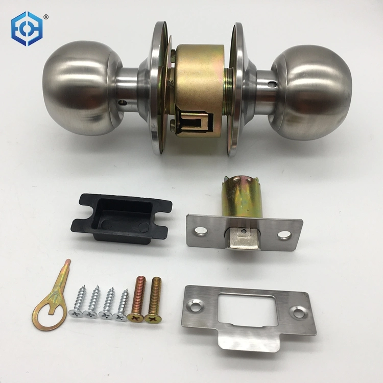 Tubular Knob Lockset Door Lock Ball Knob Enty Stainless Steel