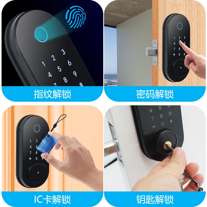 Electronic Touch Screen Password Finger Print Wooden Metal Door Smart Deadbolt Lock