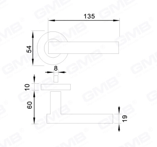 High Quality #304 Stainless Steel Wooden Door Handle/Lever Handle (SH99-SY06-SS)