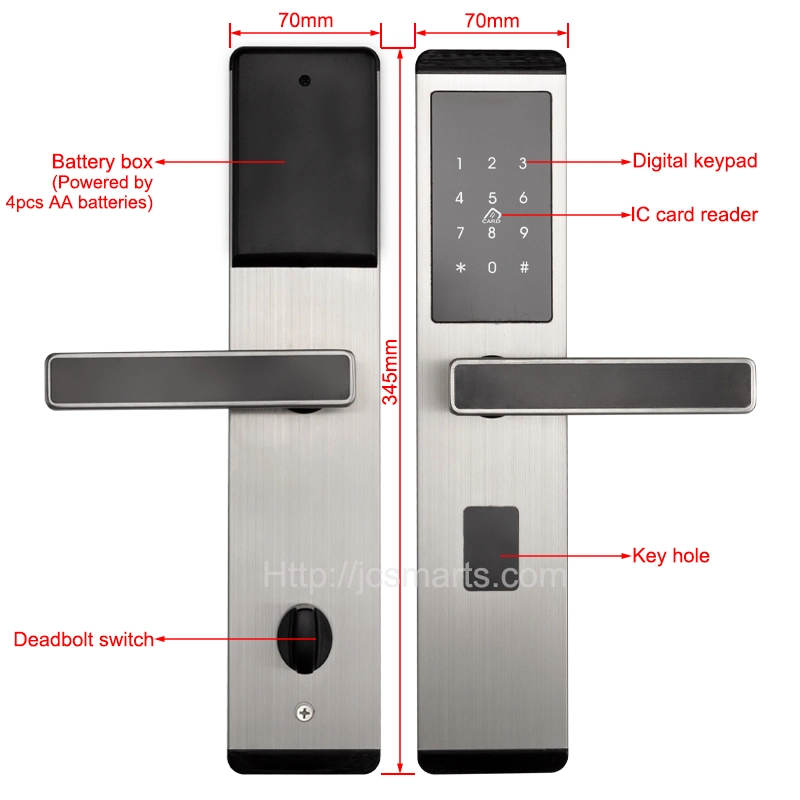 Stainless Steel Electronic Deadbolt Ttlock APP Digital Smart Lock