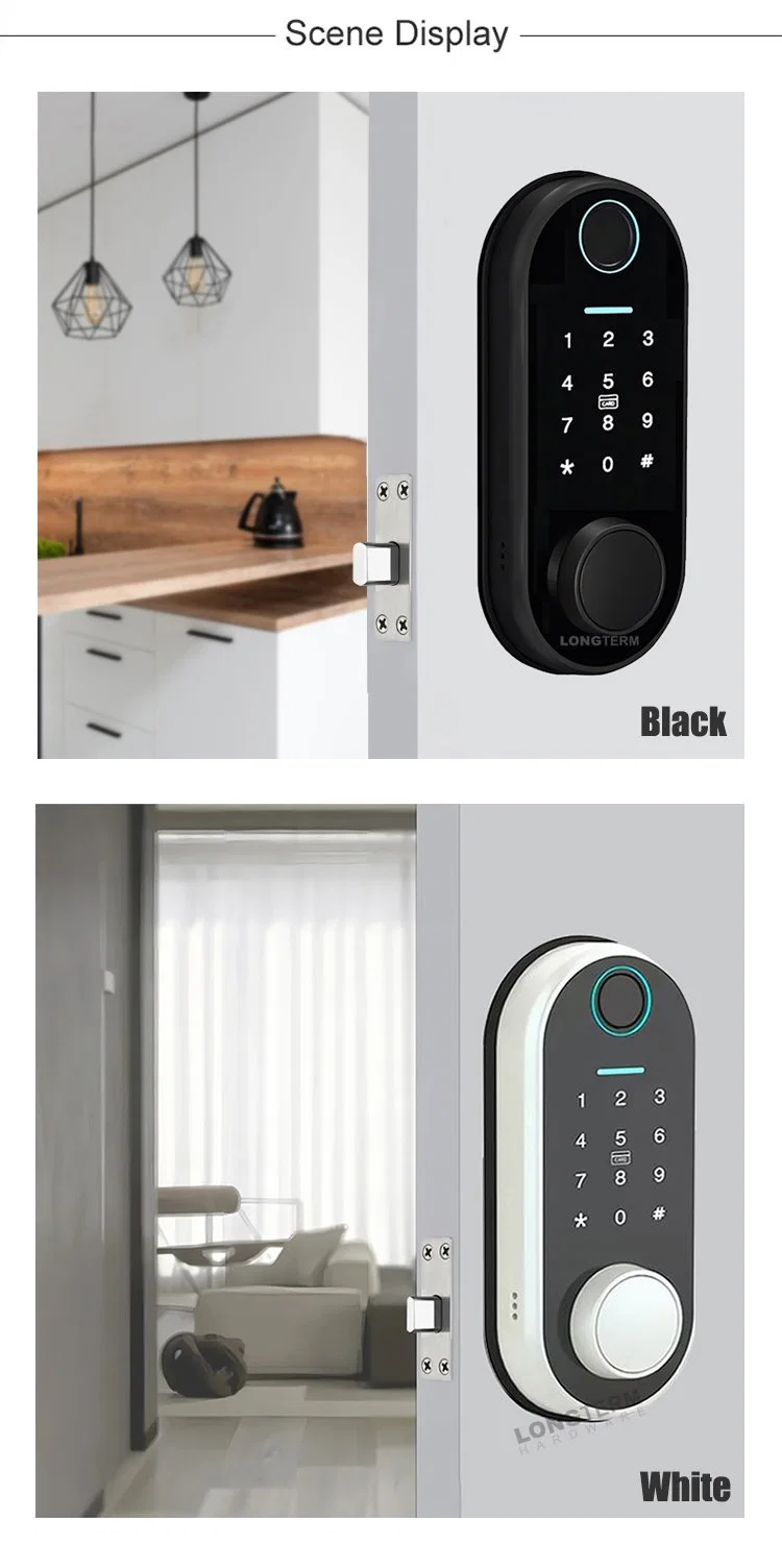 Security Round Mortise Tt Lock Password Card Fingerprint Electronic Digital Smart Deadbolt Door Locks