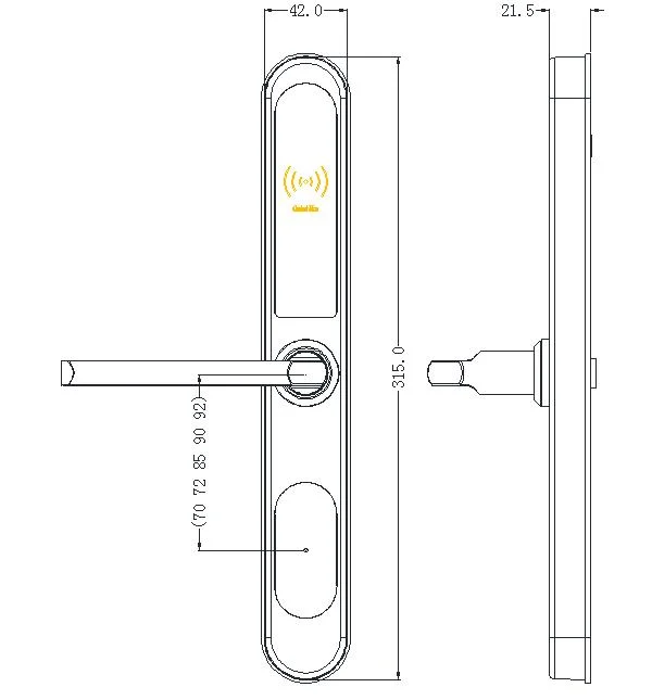 Aluminum Sliding Gate Keyless Digital Tuya Bluetooth Fingerprint Door Locks