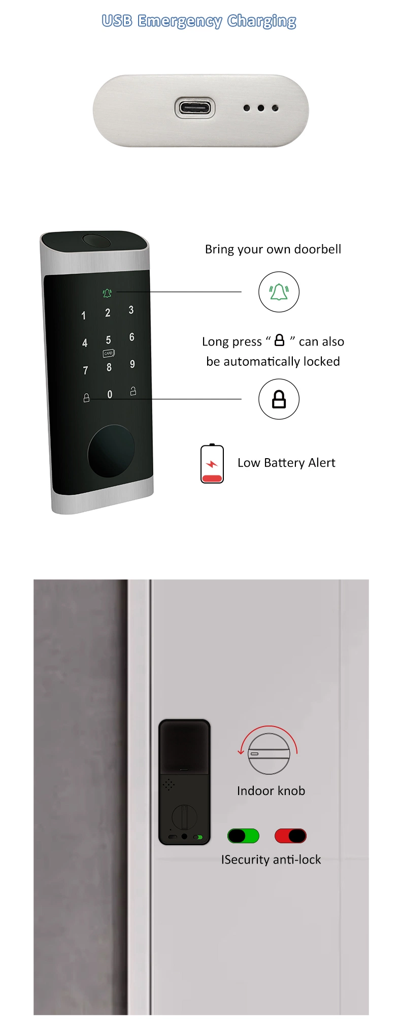 Smart Home Tuya APP Control Door Lock Intelligent Fingerprint Key Password Card Smart Door Lock