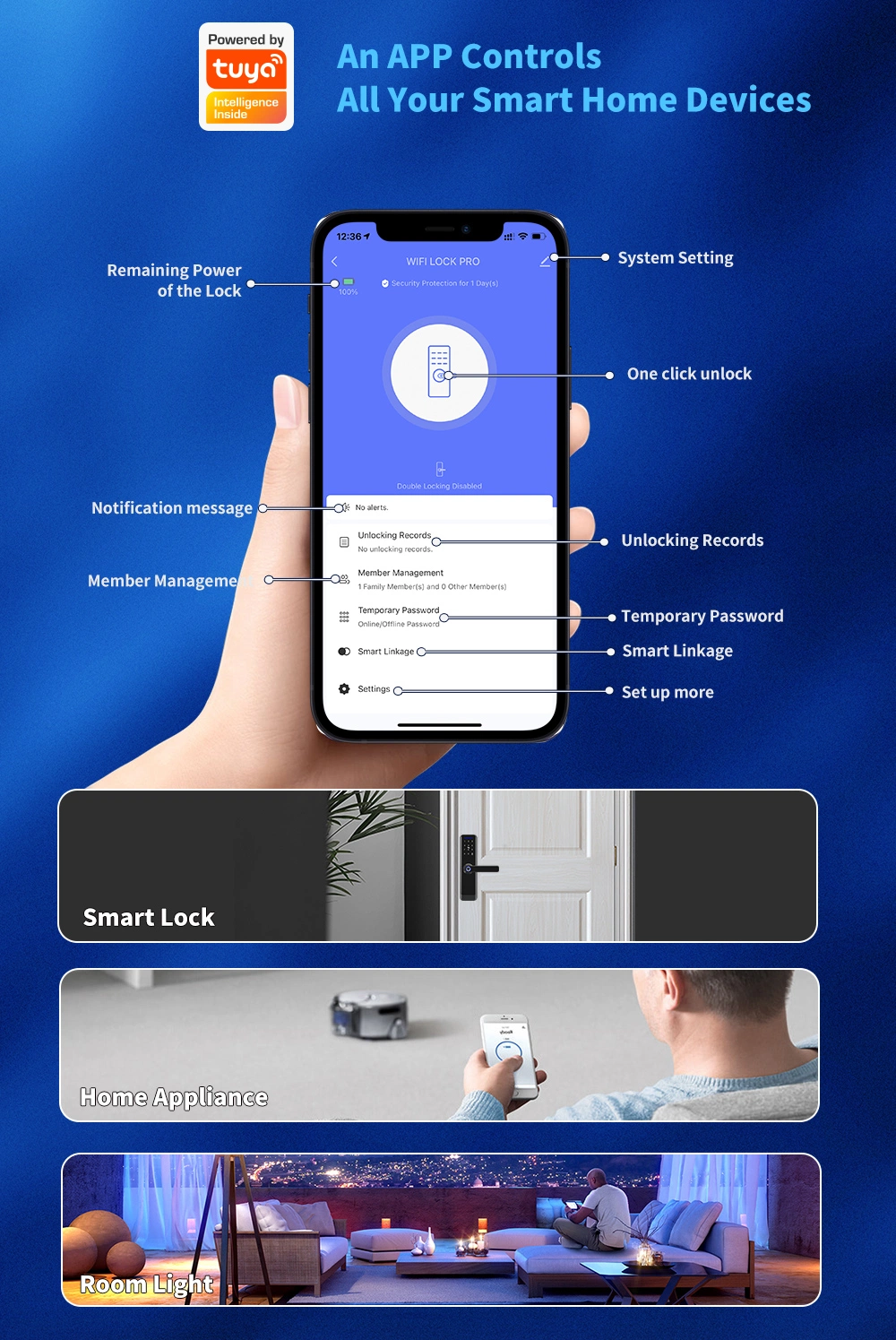 Hot Selling Factory Price Ttlock APP Smart Lock Tuya Smart Door Lock for Airbnb Apartment Condominium Hotel Smart Home