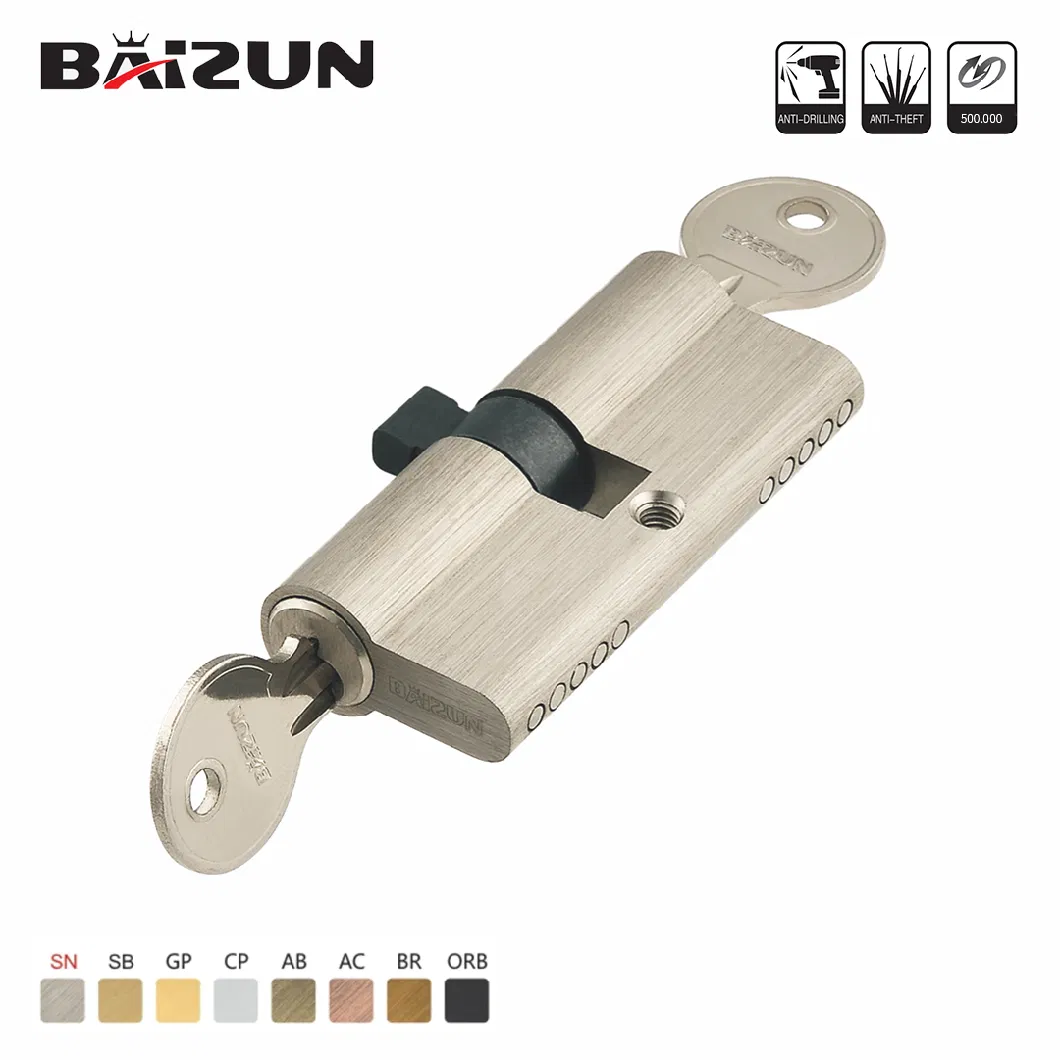 Double Opening Bedroom Entry Wooden Door Cylinder Lock with 3 Keys