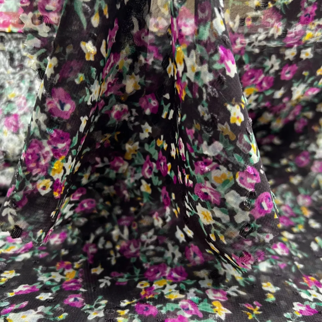 Tn Textile Polyester Clipping Chiffon Digital Sublimation Printing Fabric for Garment and Women Dress