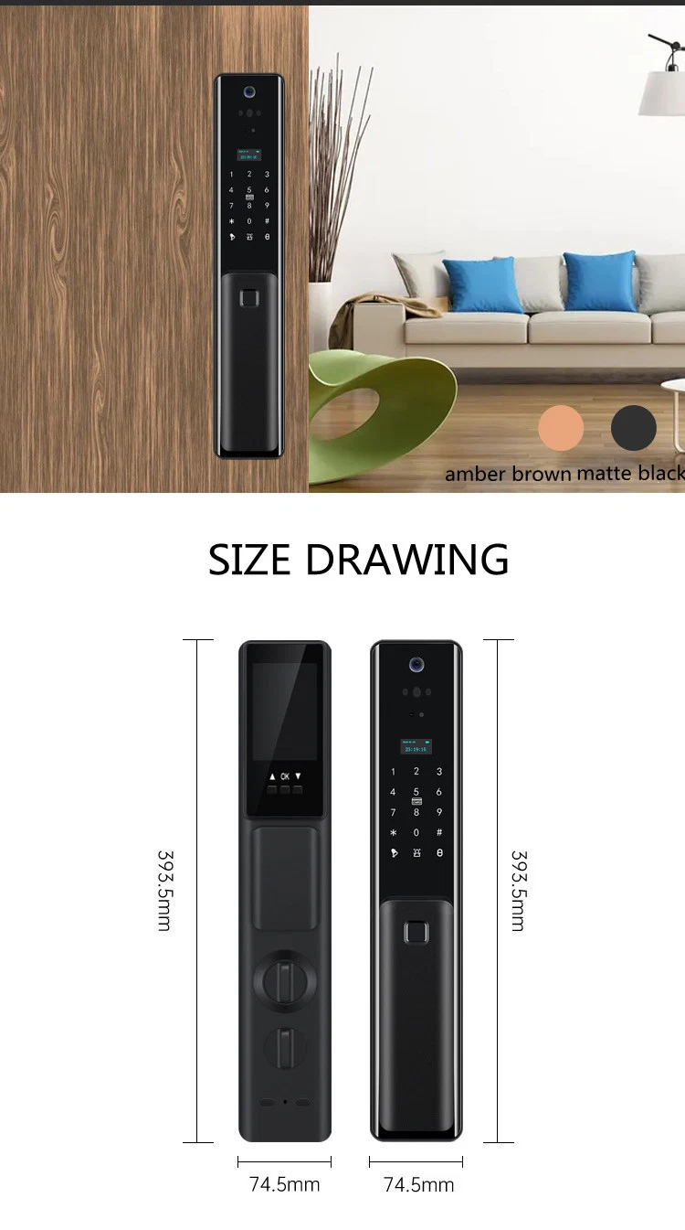 Keyless Entry Door Lock Electronic Keypad Deadbolt with Keypad Easy Installation WiFi Fingerprint Smart Door Lock