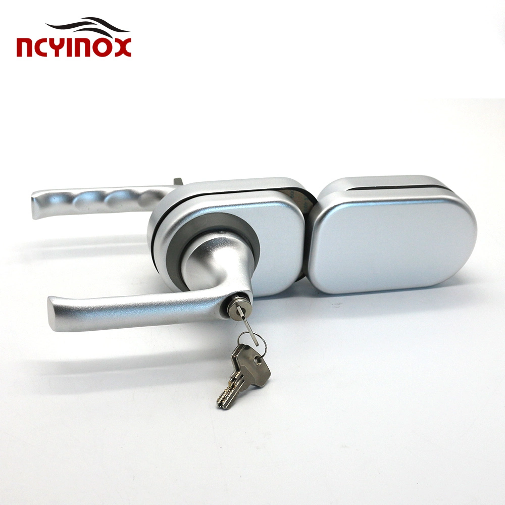 Commercial Modern Style Aluminum Sliding Frameless Swing Glass Door Lock with Handle