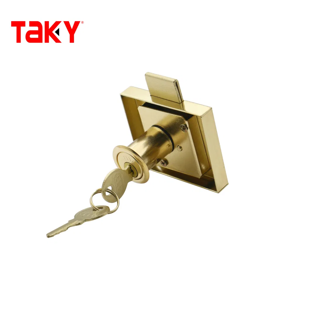 Taky Low Price Door Lock Golden Metal Rim Door Single Door Lock