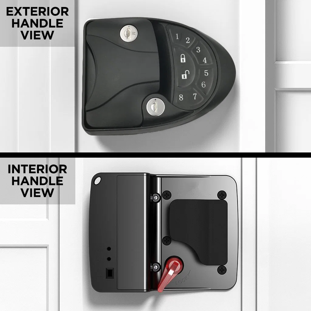 Camper Trailer Keyless RV Entry Door Caravan Lock Latch Handle Knob Deadbolt-Black