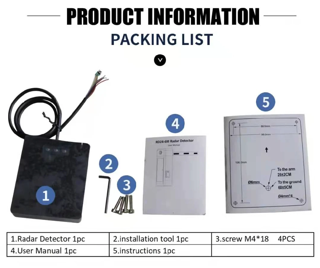 Car Detection Vehicle Management Barrier Gate Safety Sensor Radar Sensor Loop Detector