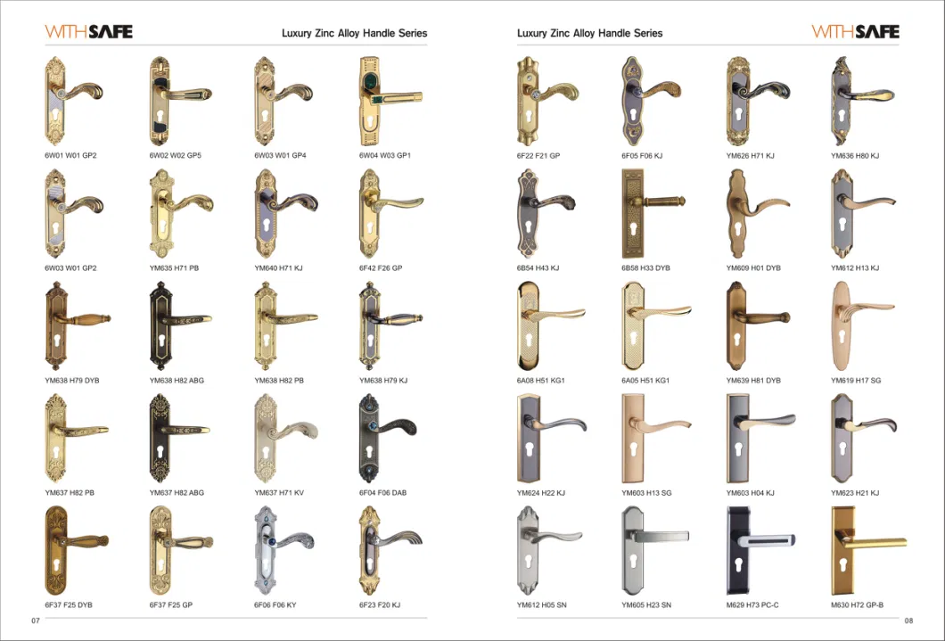 Classical Design Golden Large Size Zinc Alloy Lever Door Handle Mortice Lock