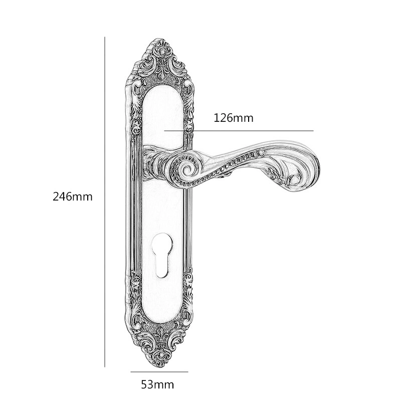 Koppalive OEM Luxury Golden Interior Brass Door Handle Lock Set with Plate