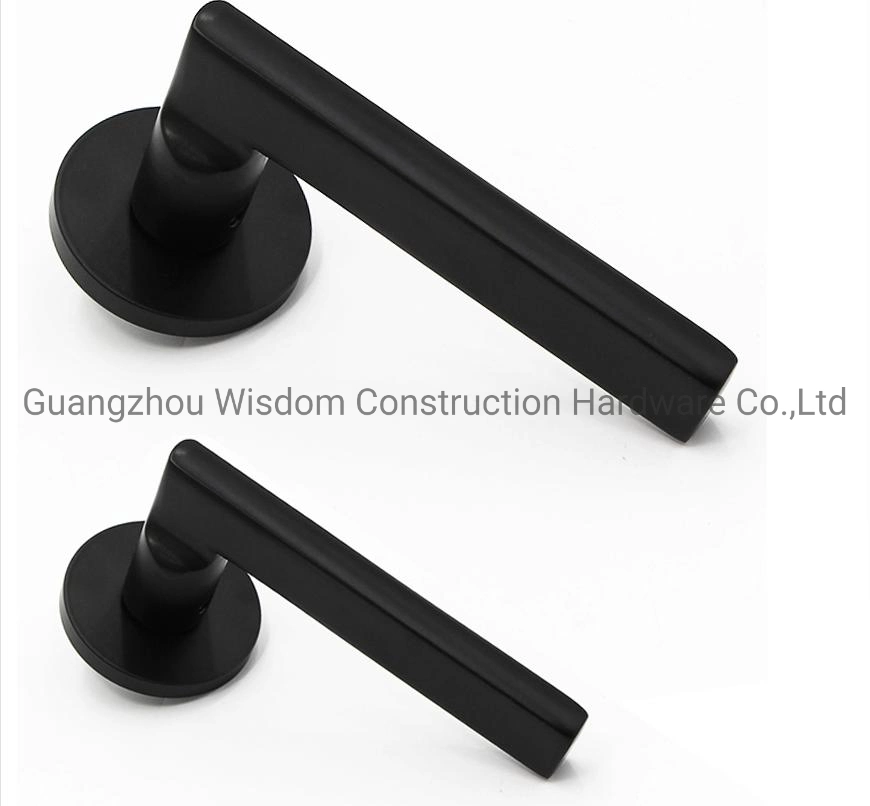 Classic Matte Black Aluminum Bedroom Home Living Room Interior Double Side Door Window Lever Handle