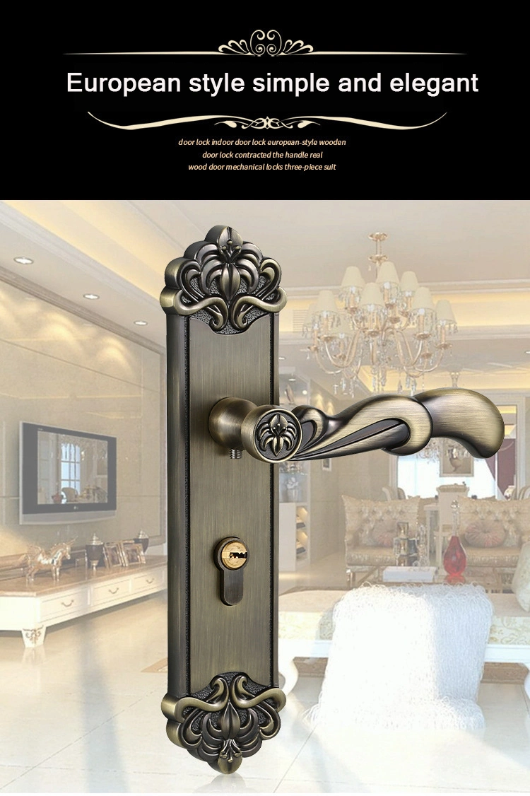 Interior Wood Door Security Lock House Anti-Theft House Furniture Outdoor for Bedroom Door Lock Handle Set with Key