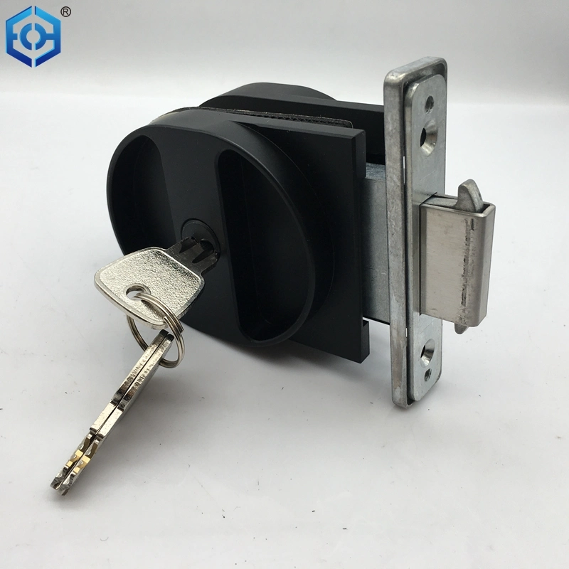 OEM China Matt Black Slim Frame Sliding Glass Door Lock with Key