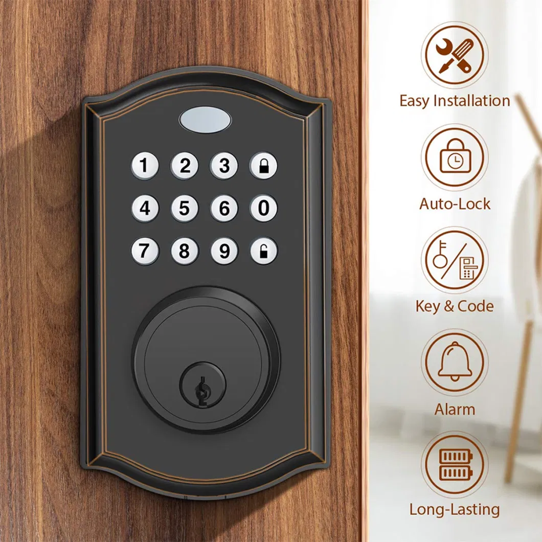 Keyless Entry Door Lock Electronic Keypad Deadbolt Easy Installation Electric Locks