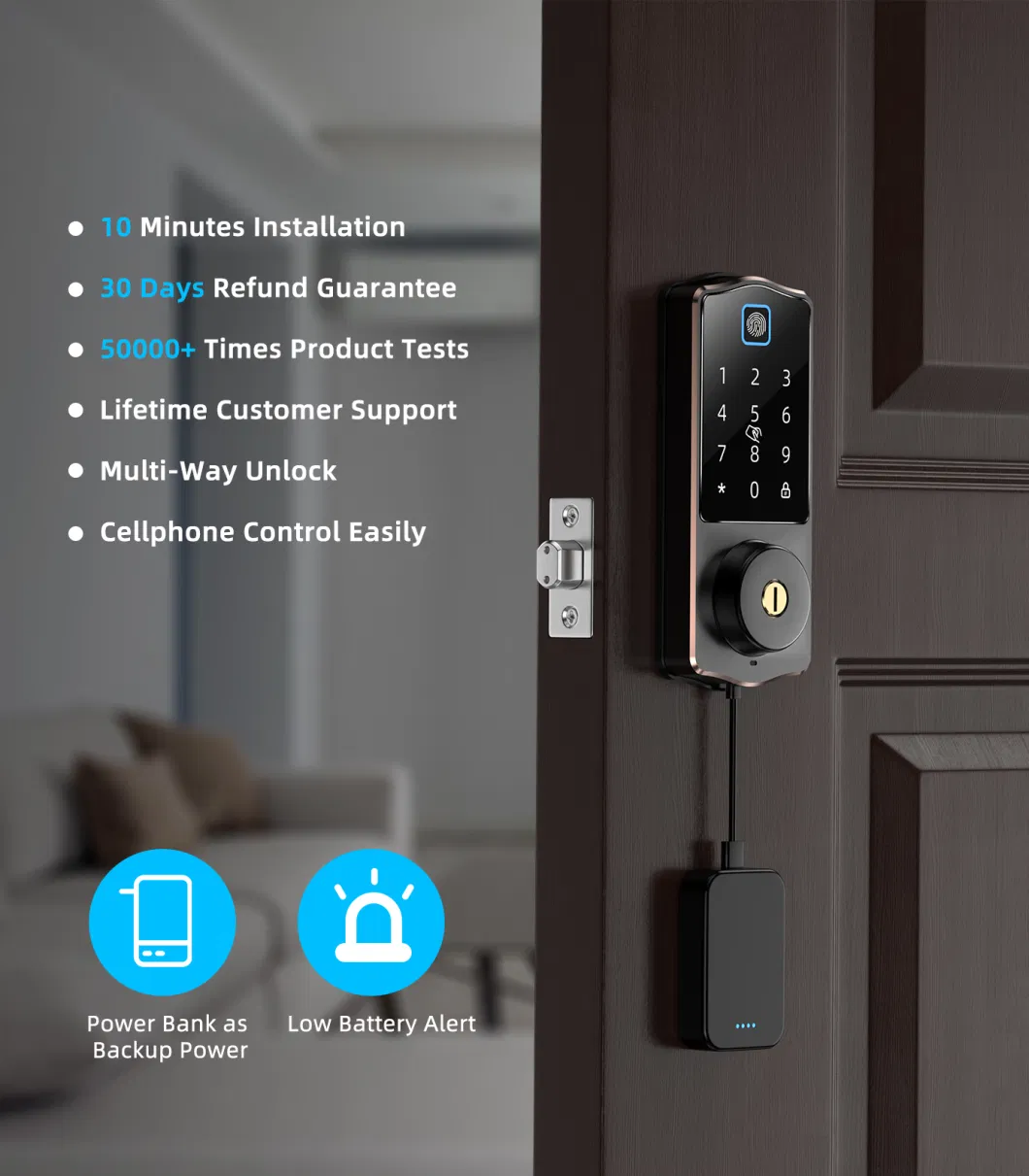 Good Quality Home Smart Deadbolt Electronic Digital Fingerprint Lock