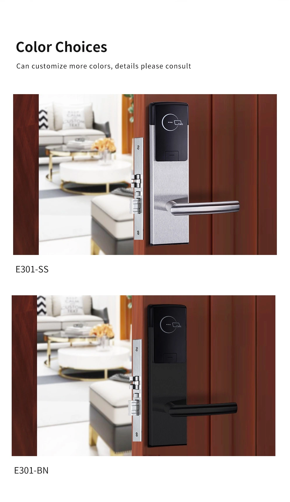 Smart Hotel Lock Hotel Card Reader Lock ANSI Mortise