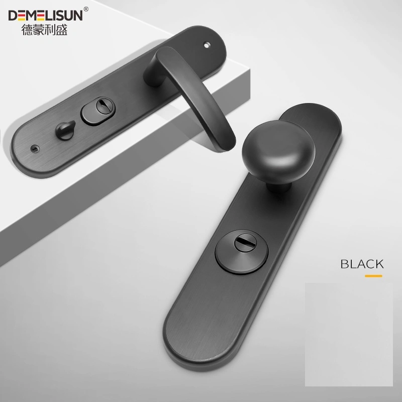 Door Lock European Style Retro Aluminum Alloy Vintage Door Lock Interior Anti-Theft Room Door Lock with Handle Set for Bedroom