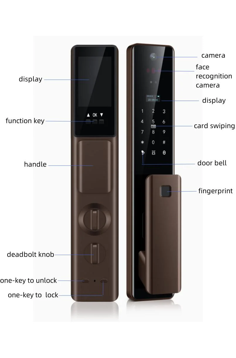 Face Recognition Smart Fingerprint Door Lock with Tuya WiFi APP Digital Automatic Door Lock