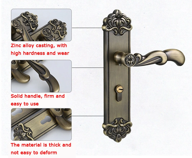 Interior Wood Door Security Lock House Anti-Theft House Furniture Outdoor for Bedroom Door Lock Handle Set with Key