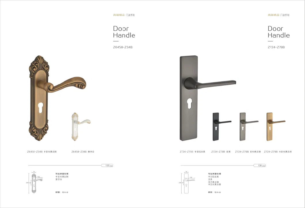 Modern Minimalist Style Door Lock Hardware Rosette Lever Handle