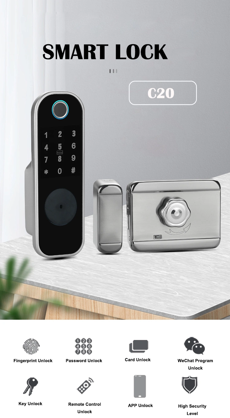 Home Apartment Tuya Tt Lock APP Smart Lock Waterproof Fingerprint Biometric Keypad Digital Door Lock