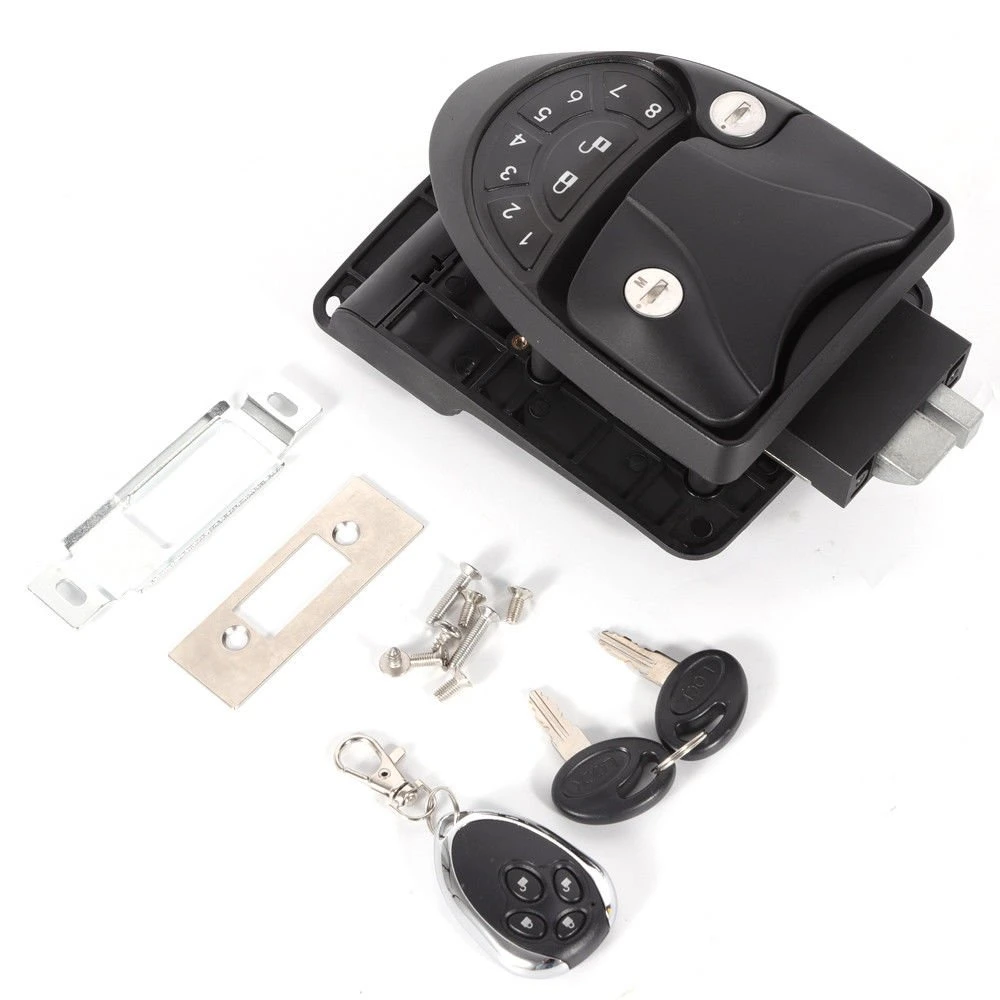 Camper Trailer Keyless RV Entry Door Caravan Lock Latch Handle Knob Deadbolt-Black