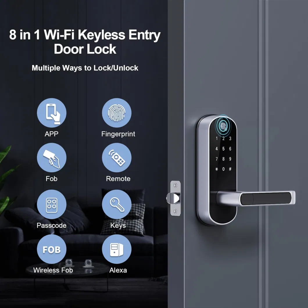 Wi-Fi Smart Lock with Fingerprint Smart Deadbolt Keypad Keyless Entry Smart Door