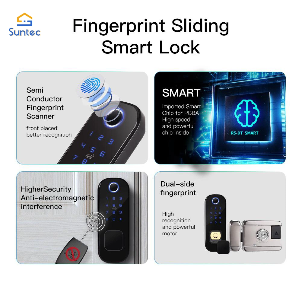 Best Sale Lock Door Fingerprint Smart Home Waterproof Password Security Battery Powered