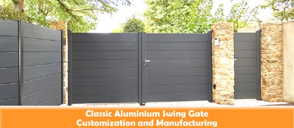 Automatic or Manual Decoration Exterior Latest Main Countryard Sliding Gate Design Garden Aluminum Double Swing Gate