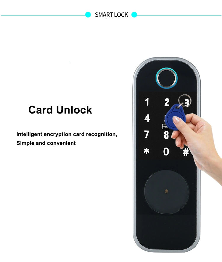 Home Apartment Tuya Tt Lock APP Smart Lock Waterproof Fingerprint Biometric Keypad Digital Door Lock