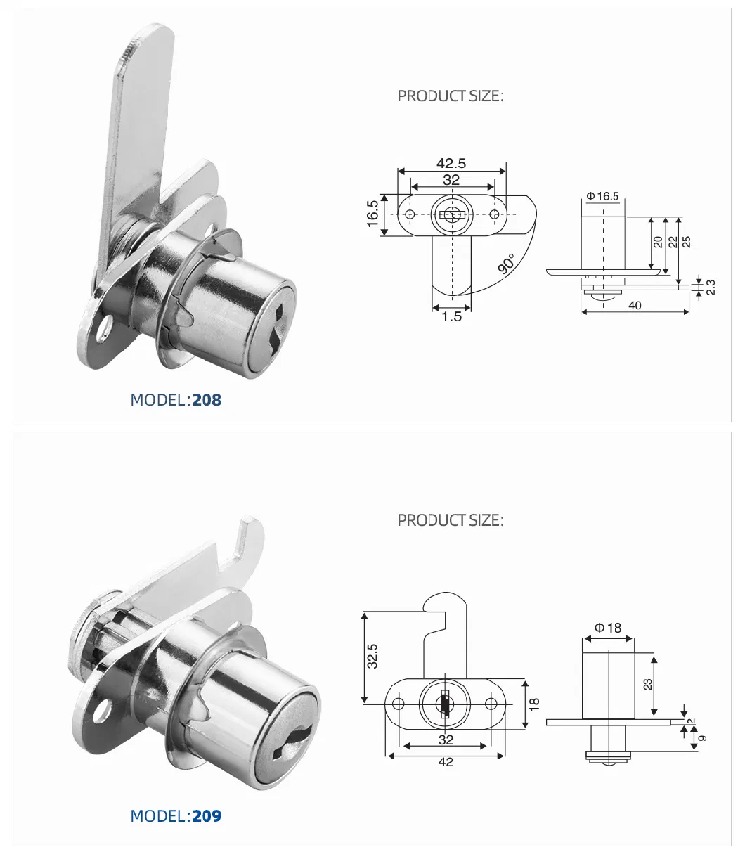 208 High Quality Double Door Cabinet Lock for Wooden Cabinet Door