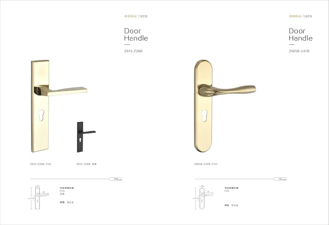 Modern Minimalist Style Door Lock Hardware Rosette Lever Handle