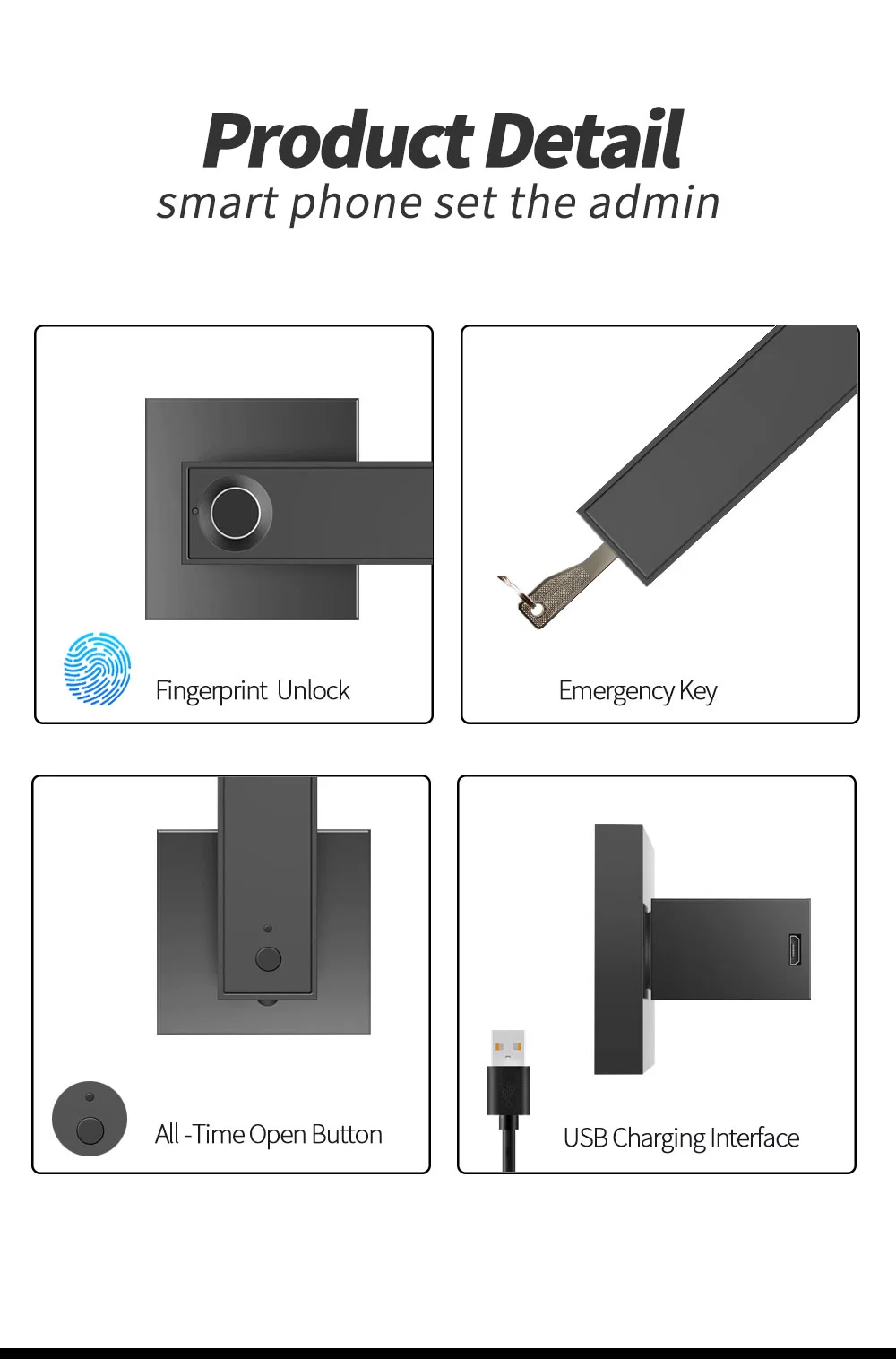 Intelligent Door Lock Electronic Fingerprint Safety Bedroom Door Hotel Door Locks