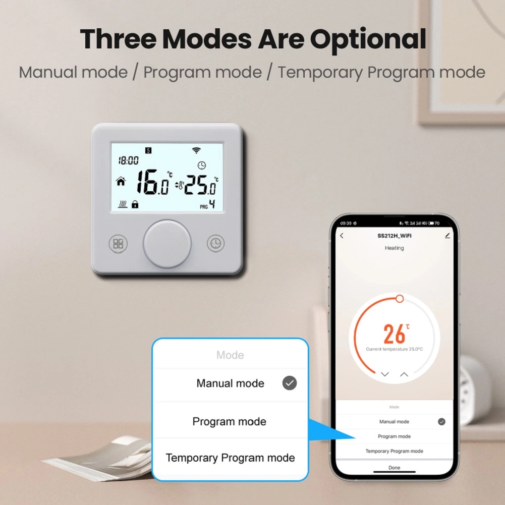 Smart Programmable WiFi Thermostat for Gas Boiler Underfloor Water Heating Controller Alexa Voice Kit