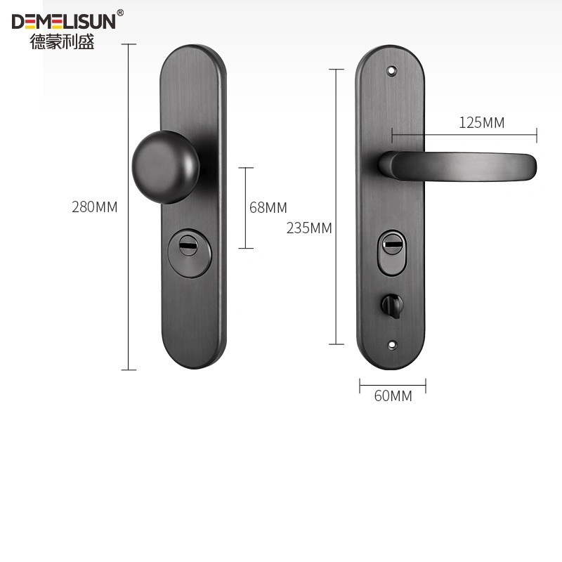 Door Lock European Style Retro Aluminum Alloy Vintage Door Lock Interior Anti-Theft Room Door Lock with Handle Set for Bedroom