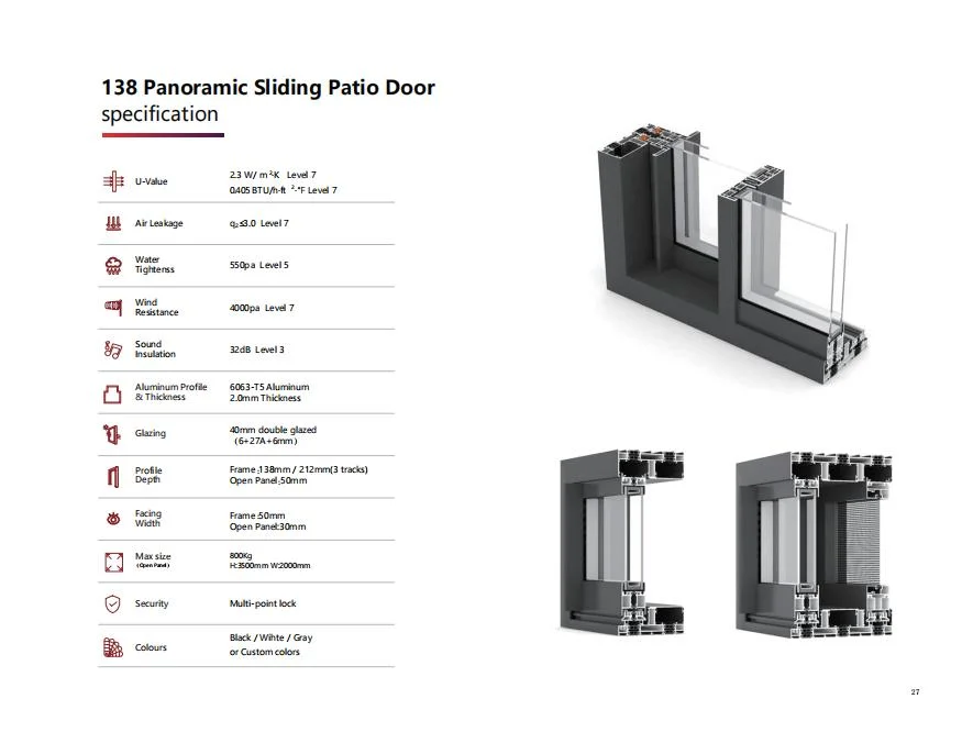 Sixinalu Factory Price Wholesale Custom Built Aluminum Sliding Door Noiseless Tempered Tinted Double Glazed Glass Exterior Interior Glass Aluminum Sliding Door