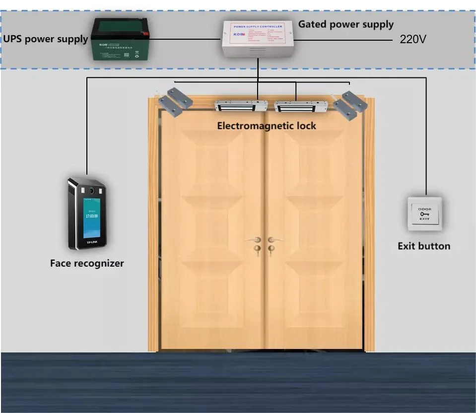 Fail Safe 12V/24V Maglock Em Lock Wooden Double Door Magnetic Electromagnetic Lock