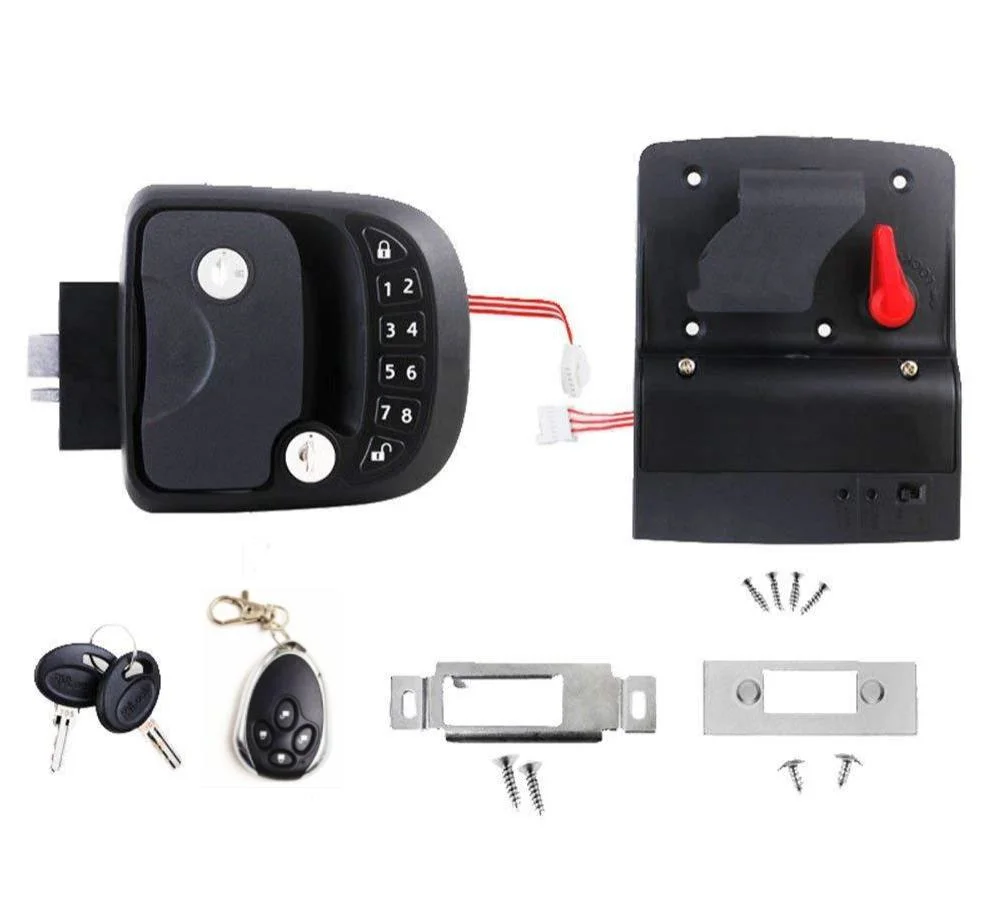 Camper Trailer Keyless RV Entry Door Caravan Lock Latch Handle Knob Deadbolt-Black