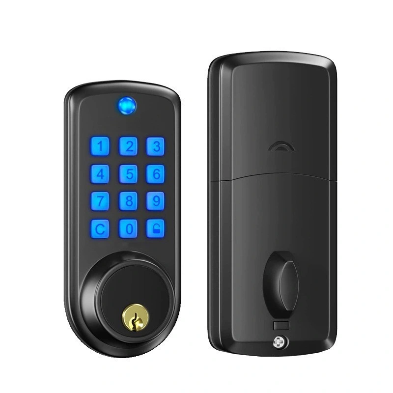 Anti-Peep Black Smart Bedroom WiFi Electronic Intelligent Tuya Digital Fingerprint Smart Door Lock