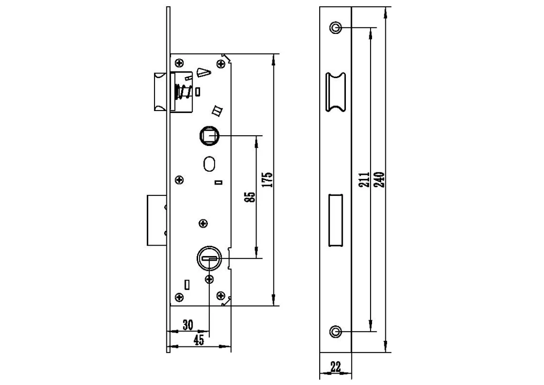 Stainless Steel Lock for Hotels, Apartments, and Offices