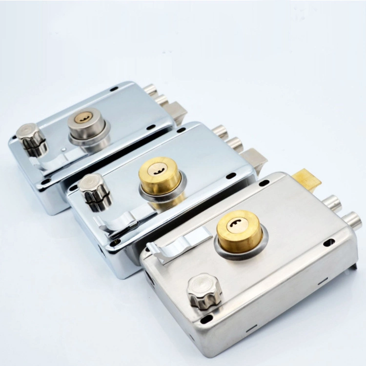 OEM ODM Security Anti-Theft Access Control System Inside Latch Door Rim Lock Brass Cylinder Rim Door Lock Set with Keys