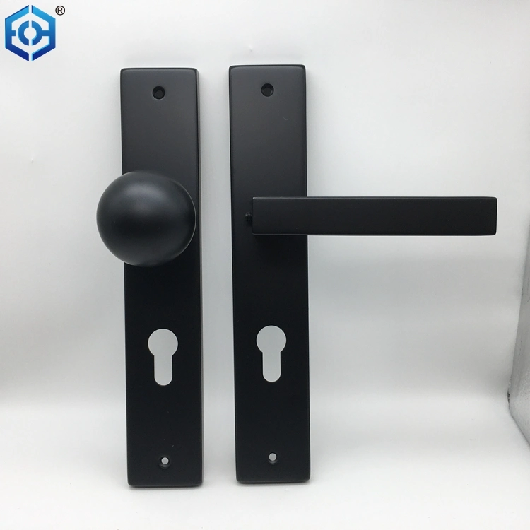 Stainless Steel Door Handles L Shape on Rectangular Shield Plate