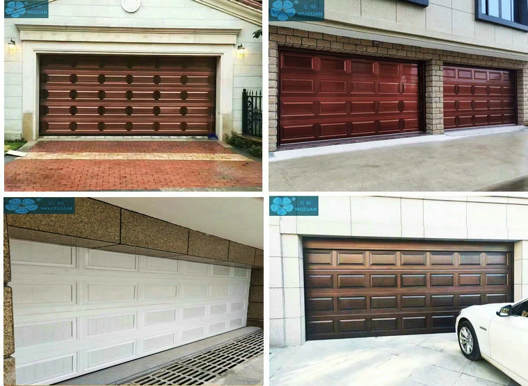 China Door Manufacturer Modern Remote Control Aluminum Alloy or Color Coated Steel with PU Foaming Infilled Normal Lift Overhead Sectional Garage Door